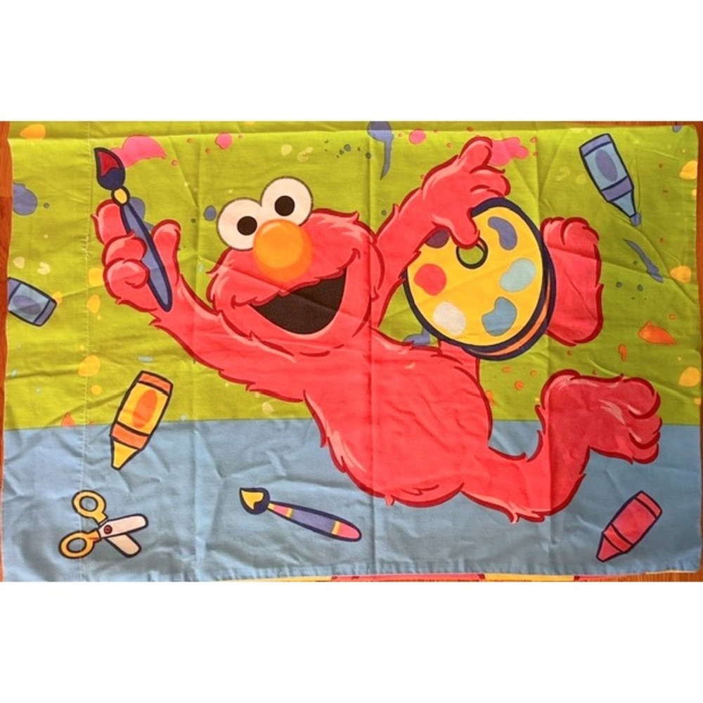 Vintage Elmo Artist pillowcase, Sesame Street